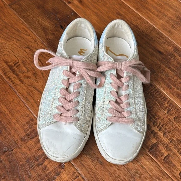 Sam Edelman Girl's Aubrie Glitter Sneakers, Size 2 - Picture 2 of 7